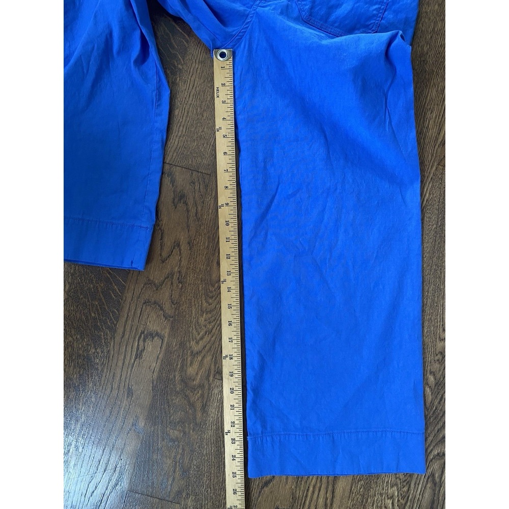 Maeve The Colette Wide Leg Pants Blue Womens Size 26 Stretch Linen Blend - Picture 9 of 10